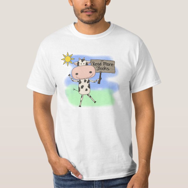 T-shirt La vache a lu plus de livres (Devant)