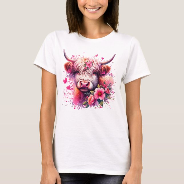 T-shirt La vache des Highlands de Valentine (Devant)