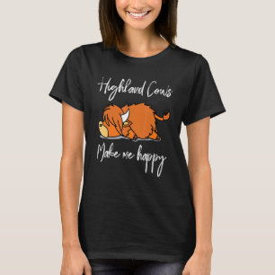 T-shirt La vache des Highlands me rend heureux