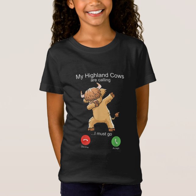 T-Shirt La vache écossaise des Highlands appelle (Devant)