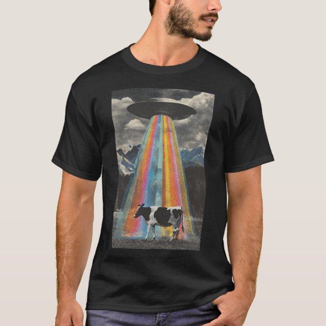 T-shirt La vache enlevée dans l'espace (Devant)