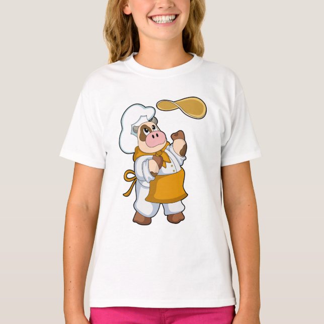 T-shirt La vache fait cuire avec Dough (Devant)