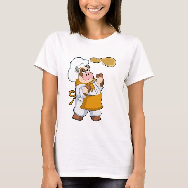 T-shirt La vache fait cuire avec Dough (Devant)