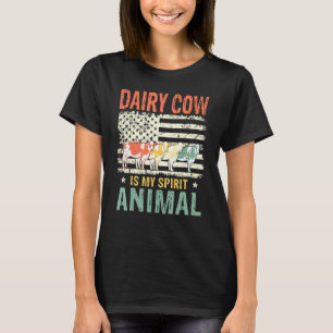 T-shirt La vache laitière est mon esprit Animal Vintage Am