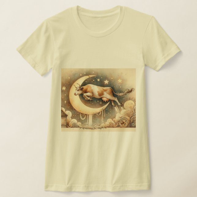 T-shirt La Vache S'Est Jumelée Sur La Lune (Poser)
