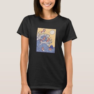 T-shirt La vague de surf Corgi Kanagawa Big Wave Corgi Sur