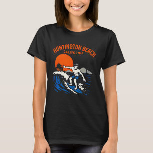 T-shirt La vague se lève Huntington Beach Californie Rétro