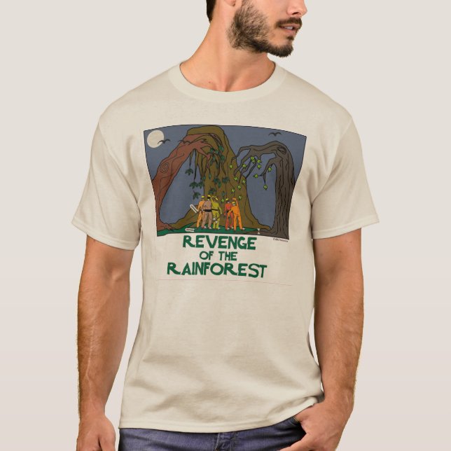 T-shirt La vengeance de la forêt tropicale sauve les arbre (Devant)