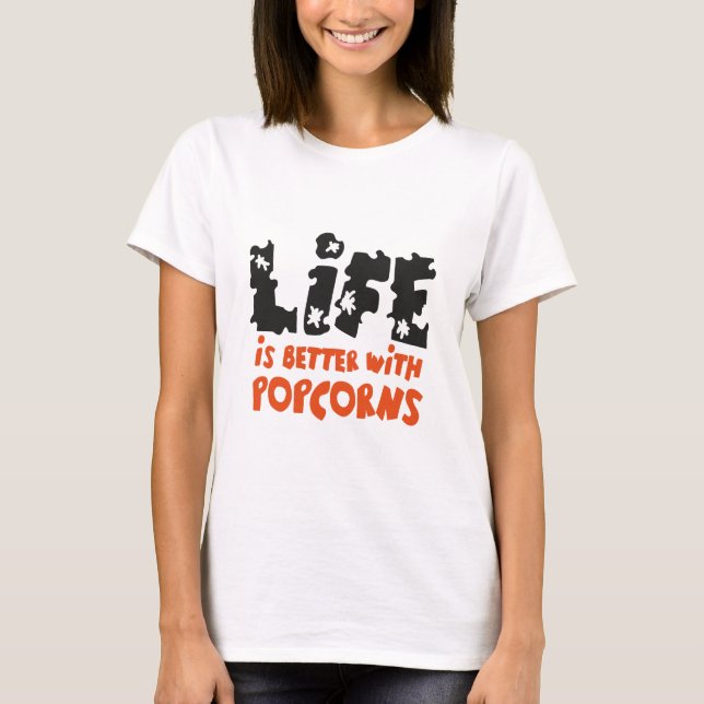 T-shirt La vida es mejor con palomitas (Devant)