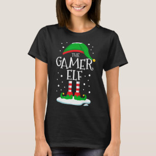 T-shirt La vidéo de Noël de l'elfe joueur pour la famille