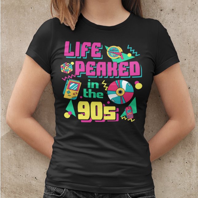 T-shirt La vie a culminé dans les années 90 Pink Retro (Créateur téléchargé)