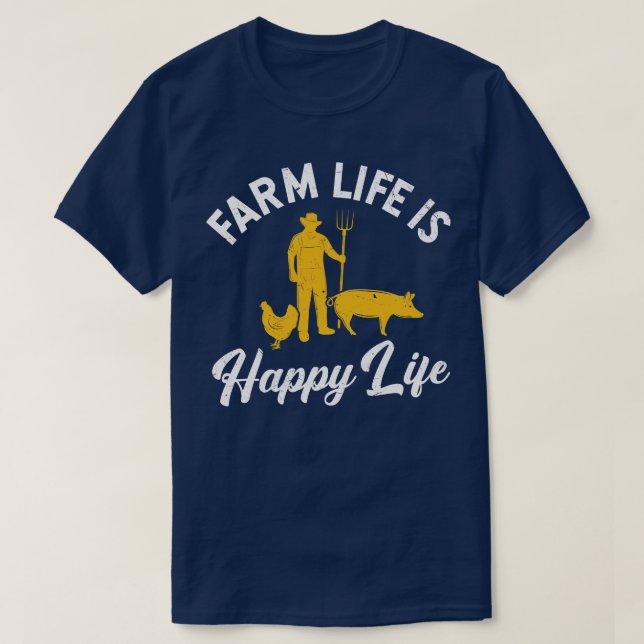 T-shirt La Vie Agricole Est Heureuse (Design devant)