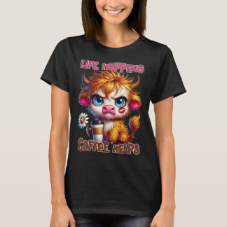 T-shirt La vie arrive, le café aide