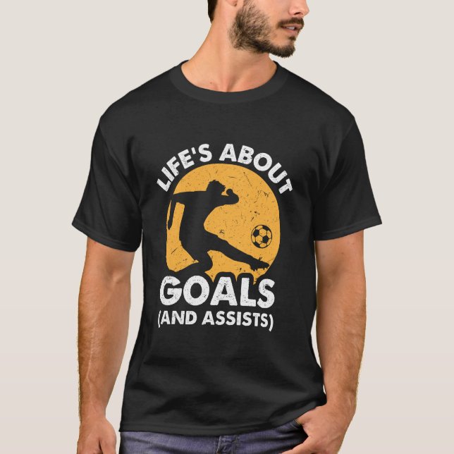 T-shirt La vie au sujet des objectifs et des aides (Devant)