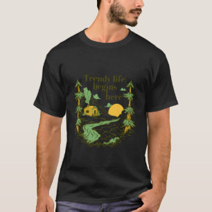 T-shirt La vie branchée commence ici Cabane d'aventure Cam