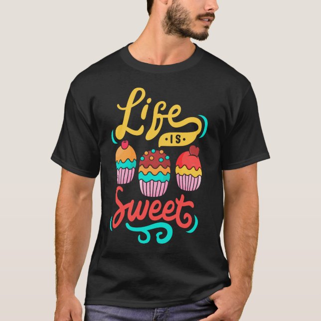 T-shirt La Vie, c'est du gâteau boulanger doux (Devant)