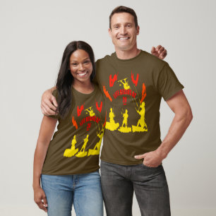 T-shirt La vie commence à 20 nœuds Rouge Orange Jaune Silh