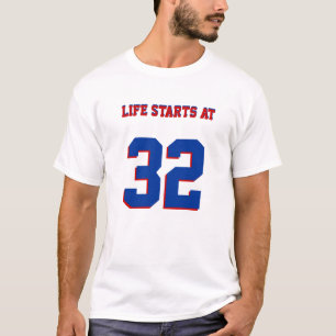 T-shirt La Vie Commence À 32 Amusante Blague Du 32E Annive