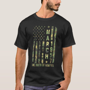 T-shirt La Vie Commence À 66 Né En Mars 1957 L'Année De L