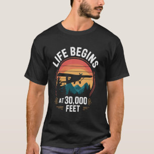 T-shirt La vie commence à 9 144 mètres Pilote drôle
