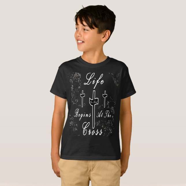 T-shirt La vie commence à la croix (Devant entier)