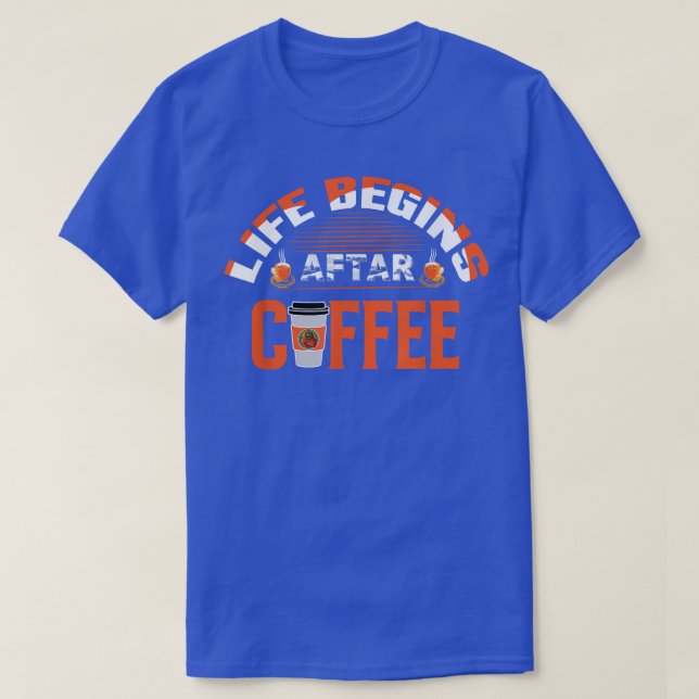 T-shirt La vie commence après le café amusant Sloth Meille (Design devant)