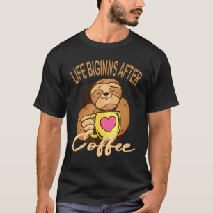 T-shirt La vie commence après le café Café Coffee Coffee C