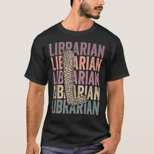 T-shirt La vie de bibliothécaire mignonne bohème léopard a