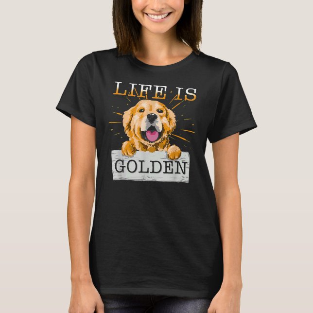 T-shirt La Vie De Golden Retriever Chien Goldentrovert Nic (Devant)