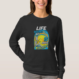 T-shirt La vie de kiteboarder commence à 15 nœuds  Kiteboa