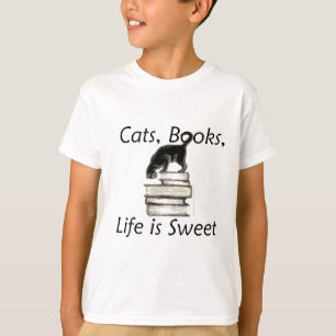 T-shirt La vie de livres de chats est douce