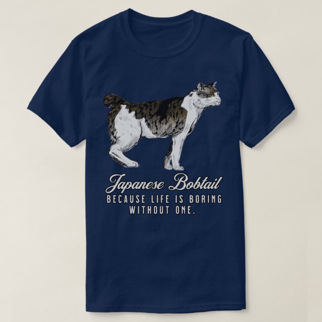 T-shirt La vie de maman Bobtail japonaise est ennuyeuse sa (Design devant)