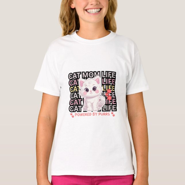 T-shirt La vie de maman chat drôle (Devant)