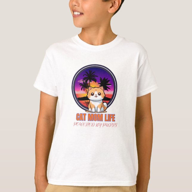 T-shirt La vie de maman chat drôle (Devant)