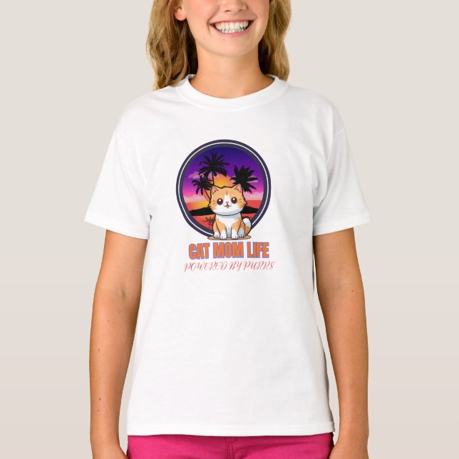T-shirt La vie de maman chat drôle (Devant)