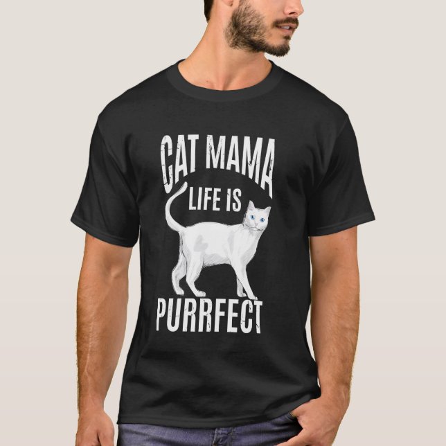 T-shirt La vie de maman chat est parfaite (Devant)