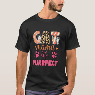 T-shirt La vie de maman chat Parfaite Impression léopard D