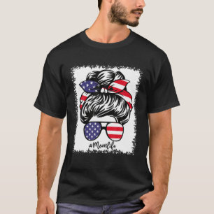 T-shirt La vie de maman de drapeau américain Bleuaché 4 ju