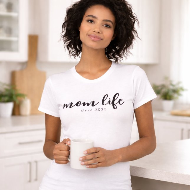 T-shirt La vie de maman en script noir (Créateur téléchargé)