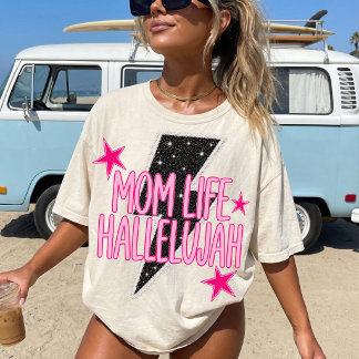 T-shirt La Vie de Maman Hallelujah Rose Chaud Été