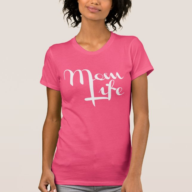 T-shirt La vie de maman rosâtre (Devant)