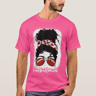 T-shirt La vie de mère de football décolorée avec un chign