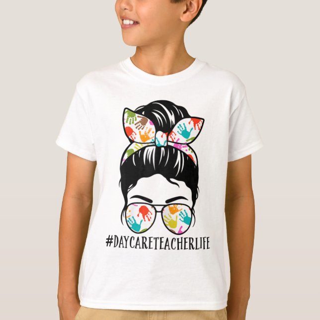 T-shirt La vie de professeur de garderie Nn pour femmes Bu (Devant)