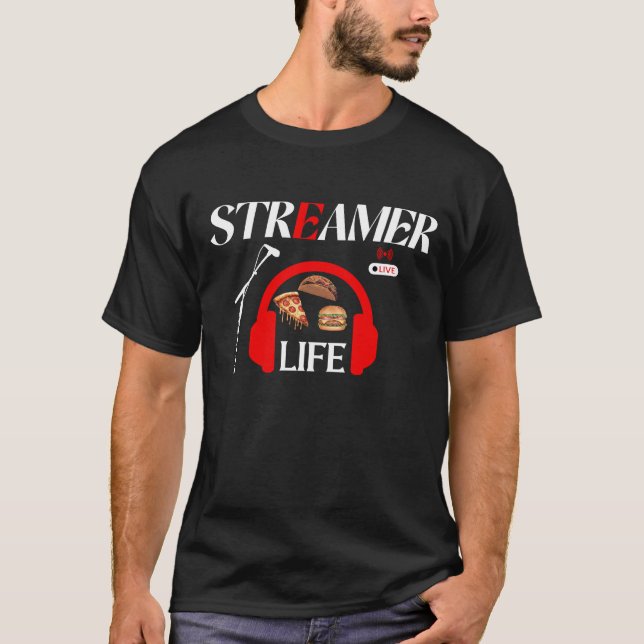T-shirt La vie de streamer : Flux et snacks (Devant)