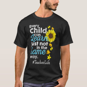 T-shirt La vie d'enseignant Autisme Chaque enfant peut app