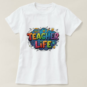 T-shirt La vie d'enseignant dans le style de l'art pop com