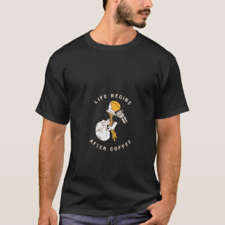 T-shirt La vie des femmes commence après le café Squelette
