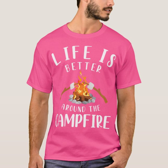 T-shirt La Vie Des Femmes Est Mieux Autour Du Camping De F (Devant)