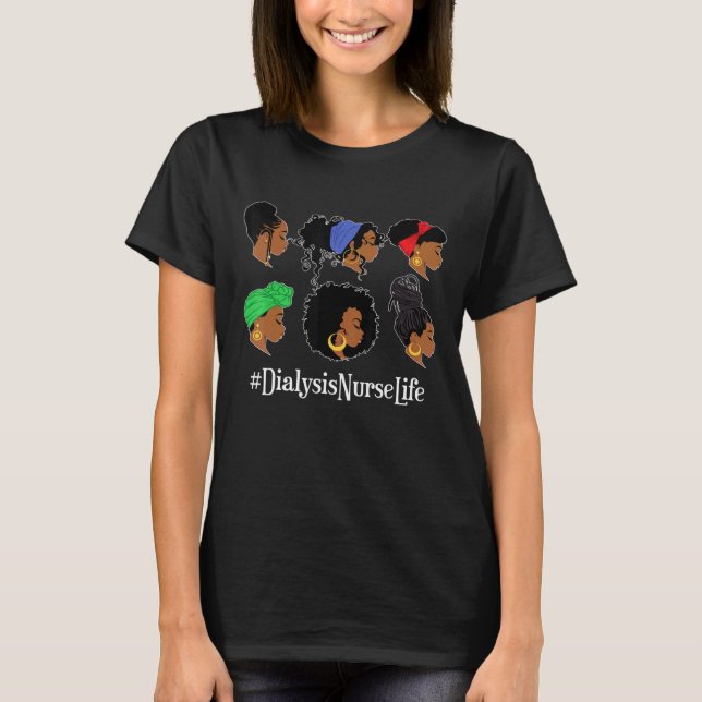 T-shirt La vie d'infirmière de dialyse Nephrol femme afro- (Devant)