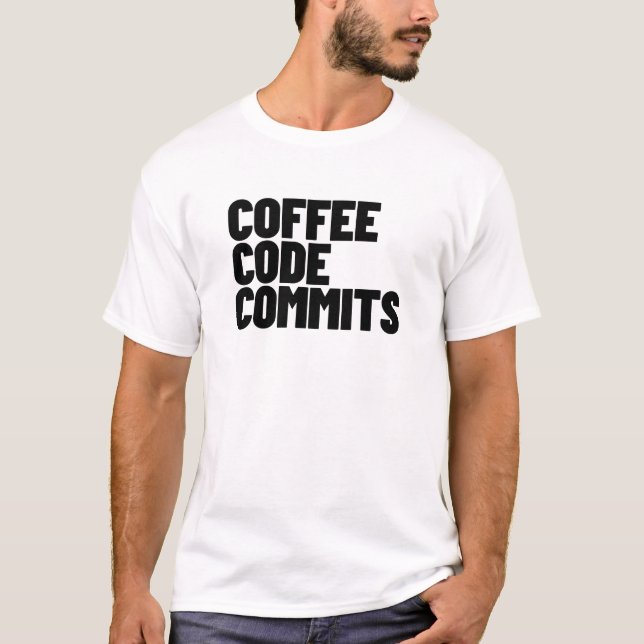 T-shirt La vie d'ingénieur logiciel - Café Code Commit Dev (Devant)